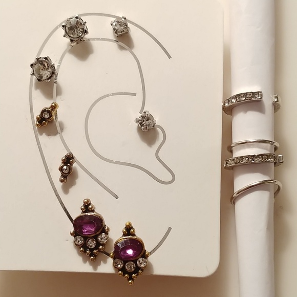 🍰🆕 12pcs Gold & Silver Boho Earrings & Cuff Set - Picture 2 of 8